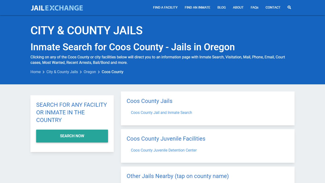Inmate Search for Coos County | Jails in Oregon - Jail Exchange